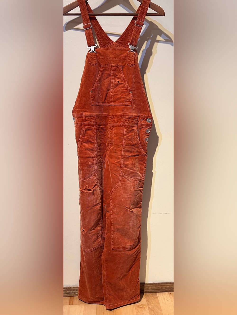 Anthropology The Wanderer Corduroy Overalls by Pilcro Red Size 29 - Picture 3 of 5